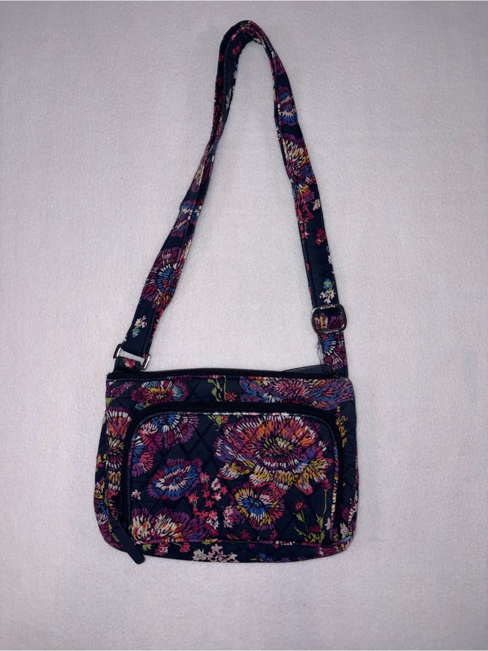 Vera Bradley Navy Floral Quilted Crossbody Bag